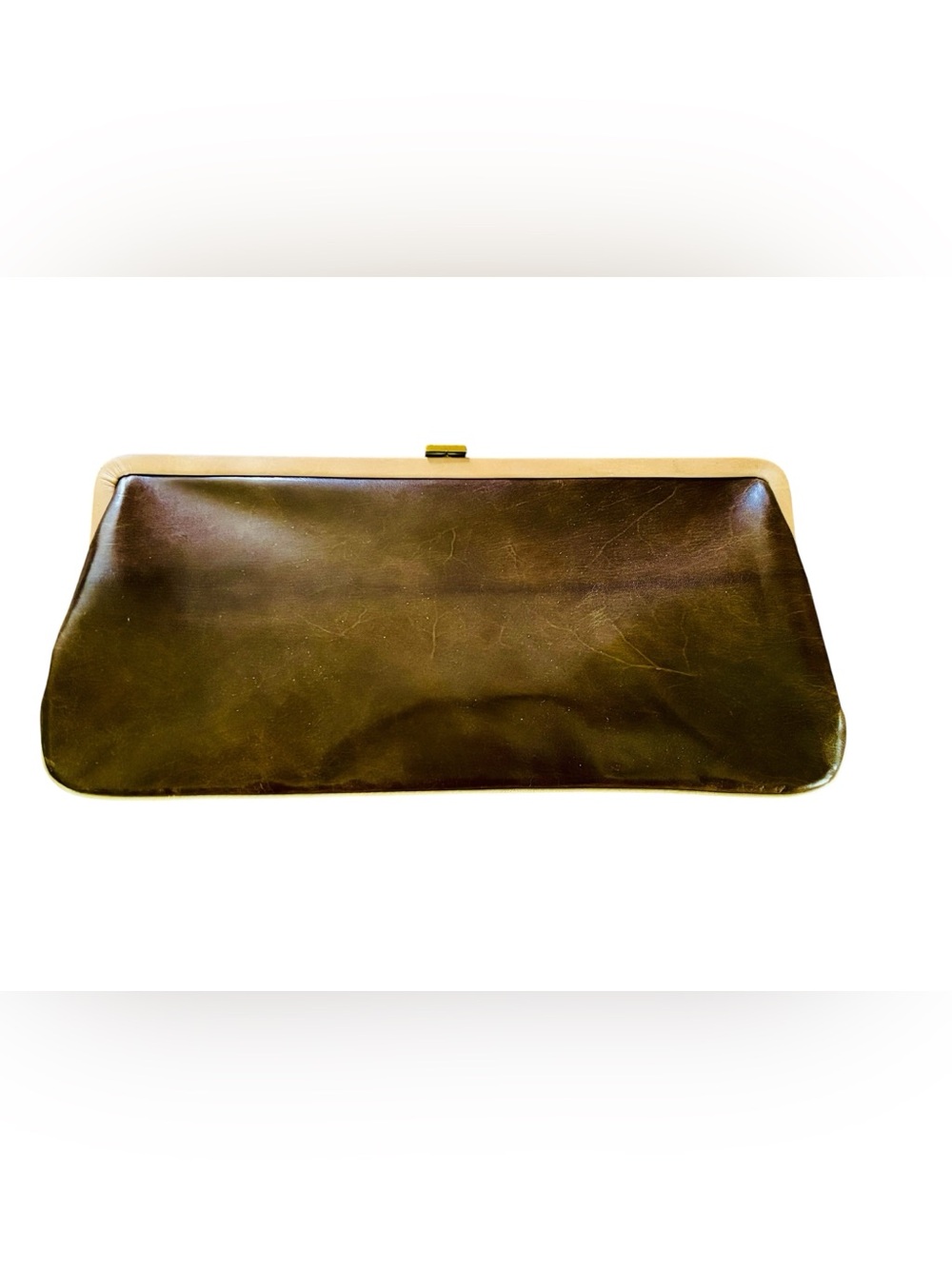 Pappagallo Vintage 70s Brown Leather Clutch with Gold Chain - Picture 2 of 14